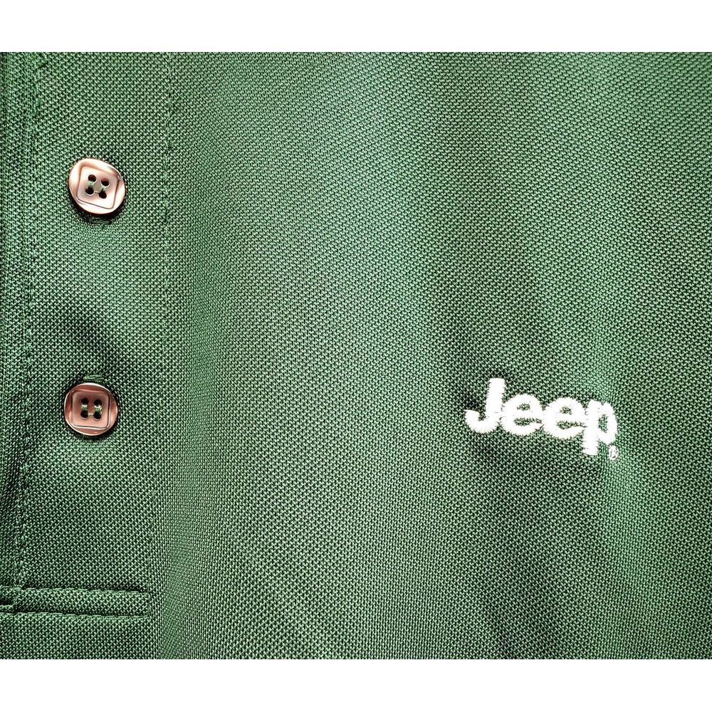 AKWA Polo Shirt Jeep Embroidered White Chest Logo SM Men's Hunter Green Collared - Picture 10 of 13